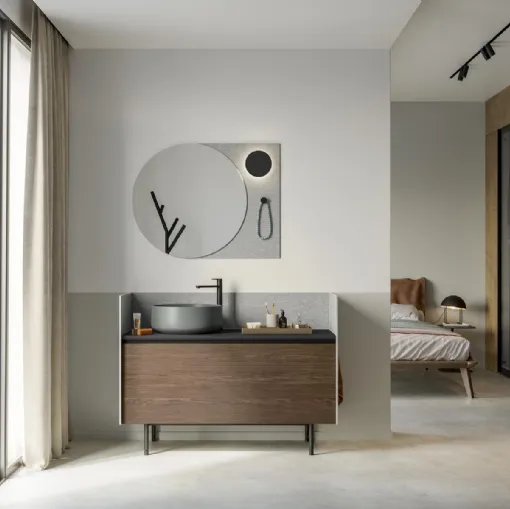 Mobile da Bagno a terra Deep 02 in essenza rovere castoro di Birex