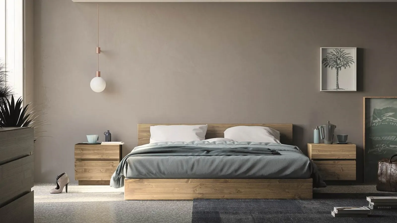 Letto Master 1695 in legno di abete con box contenitore di Fratelli Mirandola