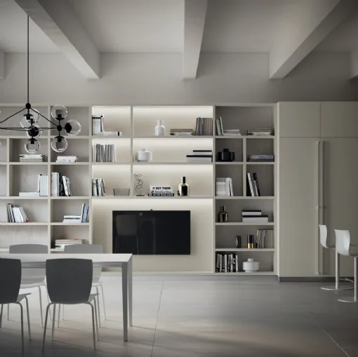 Libreria Living Carattere Grigio Gabbiano di Scavolini