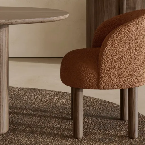 Sedia in tessuto con gambe in frassino Pebble di Nature Design