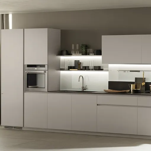 Cucina Moderna DeLinea in laccato Grigio Chiaro di Scavolini