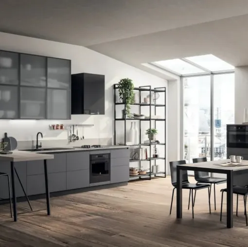 Cucina Evolution Grafite e Vetro Screen di Scavolini