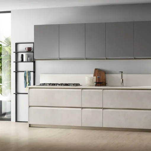 Cucina Moderna Formalia in Grigio Airone e Pietra Solar di Scavolini