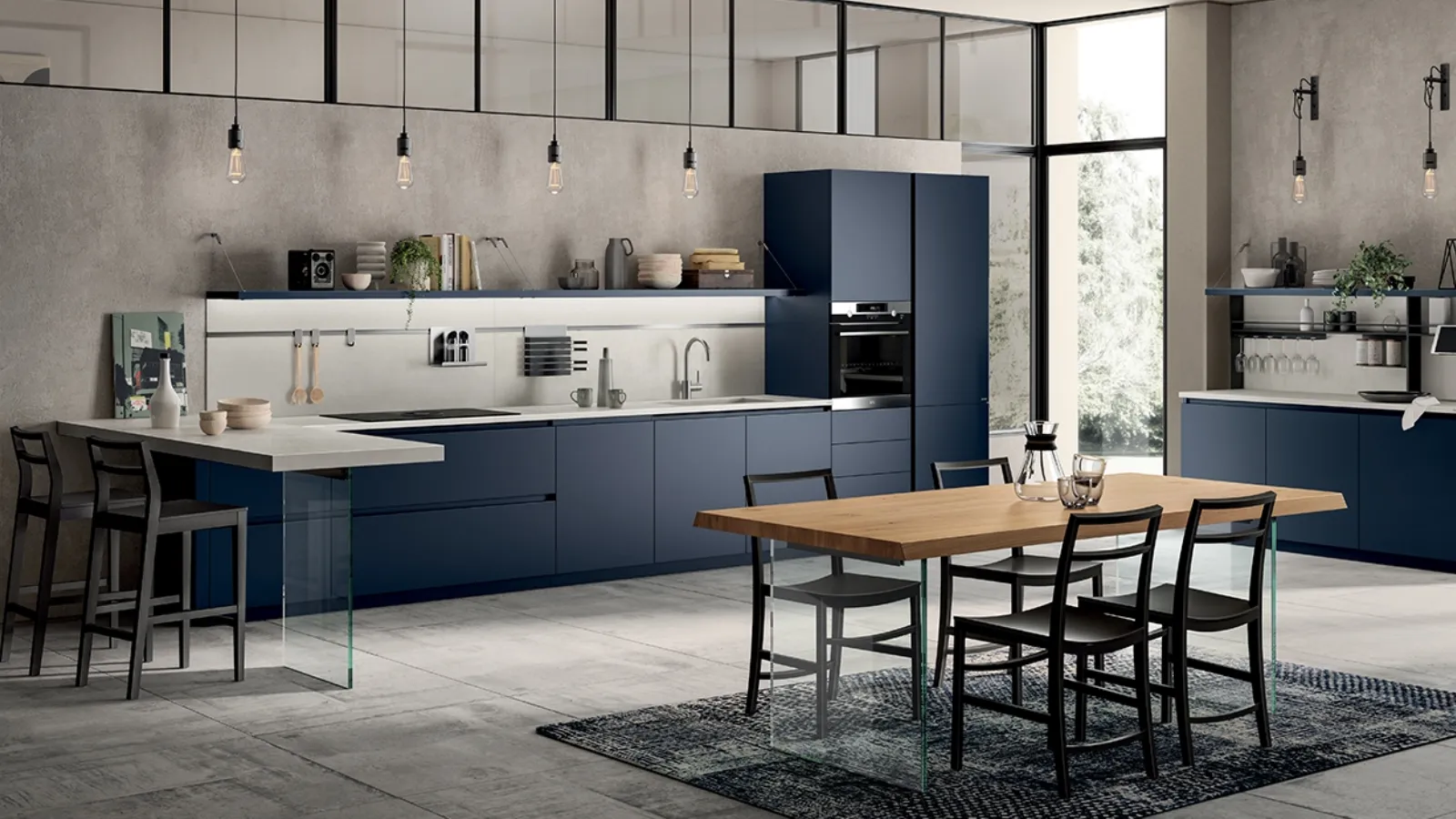 Cucina Moderna Liberamente Blu Moon di Scavolini