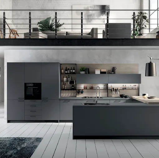 Cucina Moderna Mood in Grigio Bromo di Scavolini