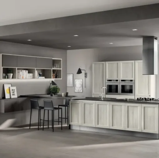 Cucina Evolution decorativo Rovere Artic di Scavolini